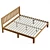 Rustic Charm Solid Wood Bed 3D model small image 4