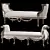 Elegant Rococo-inspired Bench 3D model small image 1