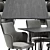 Modern Benza Dining Chair and Russo Table Set 3D model small image 3