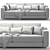 Flexform Romeo Compact 2-Seater Sofa 3D model small image 3