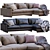 West Elm Harmony Sofa: Modern Style & Comfort 3D model small image 2