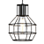 Sleek Iron Cage Pendant Light 3D model small image 1