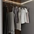 Luxury Brown Glass Door Walk-in Wardrobe 3D model small image 5