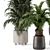 Rustic Concrete Pot Plant Set 3D model small image 2