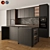 Sleek Black & Wood Kitchen Set 3D model small image 1