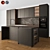 Sleek Black & Wood Kitchen Set 3D model small image 6