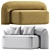 Luxurious Comfort: Artu Velvet and Leather Sofa Moss 3D model small image 7