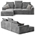 Havana Deluxe Corner Sofa 3D model small image 2