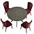 Clark Table & Post Chair Set 3D model small image 5