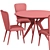 Clark Table & Post Chair Set 3D model small image 6