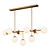 Antique Brass Chandelier with White Glass 3D model small image 1