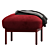 Plush Scarlet Ottoman | Luxe Velvet 3D model small image 2