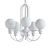 Modern Bauhaus 5-Light Chandelier 3D model small image 2