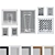 Modern Set of 7 Glass-Filled Picture Frames 3D model small image 1