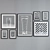 Modern Set of 7 Glass-Filled Picture Frames 3D model small image 2