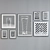 Modern Set of 7 Glass-Filled Picture Frames 3D model small image 3