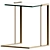 Elegant Brushed Brass Side Table 3D model small image 1