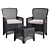 Faux Rattan Chair Set + Side Table 3D model small image 1