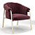 Luxury Velvet Armchair with Stunning Design 3D model small image 1