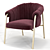 Luxury Velvet Armchair with Stunning Design 3D model small image 2