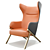 Scandinavian Light Fabric Luxury Chair 3D model small image 2