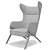 Scandinavian Light Fabric Luxury Chair 3D model small image 4