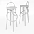 Cirque Laton GTV: Elegant Barstool 3D model small image 3