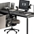 Modern Employee Set - Brown/Black 3D model small image 2