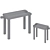 Playful Kids Puzzle Table & Bench Set 3D model small image 2