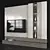 Sleek TV Wall Set with 65" Screen 3D model small image 3