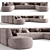Luxurious Taupe Sofa - 4m x 3.5m 3D model small image 1
