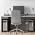 Brown & Black Employee Set - Office Furniture 3D model small image 5