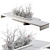 Snowy Urban Bench Set with Plants 3D model small image 1