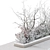 Snowy Urban Bench Set with Plants 3D model small image 4