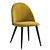 Elegant Mustard Velvet Chair 3D model small image 1