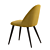 Elegant Mustard Velvet Chair 3D model small image 2