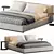 Modern and Versatile Flexform Groundpiece Bed - Elevate Your Bedroom Style 3D model small image 6