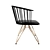 Modern Windsor Style Fibreglass Chair 3D model small image 2