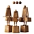 Wooden Family Sculptures 3D model small image 1