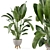 Rusty Concrete Pot Indoor Plants - Set 405 3D model small image 1