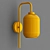 Elegant Brass Pink Wall Lamp 3D model small image 3