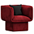 Modern Minimalist Block Armchair 3D model small image 2