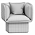 Modern Minimalist Block Armchair 3D model small image 5