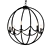 Oxide Bronze Chandelier 6-Light 3D model small image 1