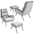 Luxury Comfort: Saiwala Orhus Armchair with Pouf 3D model small image 2