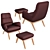 Luxury Comfort: Saiwala Orhus Armchair with Pouf 3D model small image 3