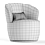 Amber Boucle Swivel Chair 3D model small image 4