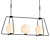 Sleek Rectangular Pendant Chandelier 3D model small image 1