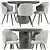 Contemporary Minotti Leslie Dining Set 3D model small image 1