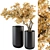 Title: Autumn Branch Bouquet in Black Vase 3D model small image 1